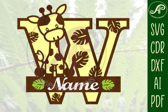 Download Giraffe Capital W Letter Monogram SVG - Premium Bundle