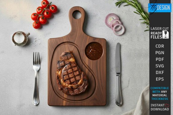 Download Steak Board Laser Cut | Serving Tray SVG - Premium Resources