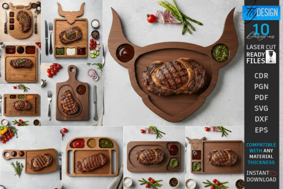 Download Steak Boards Laser Cut Bundle | BBQ Tray - Premium Resources