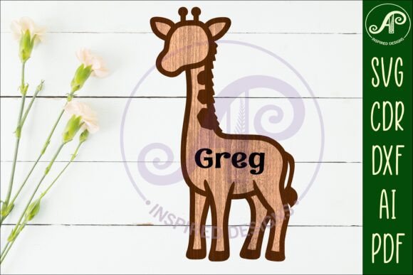 Download Giraffe Outline Two Layer Name Sign - Premium Resources
